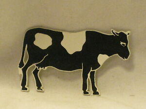 metal enamel cow brooch pin lapel pin bovine milk farm animal cattle  