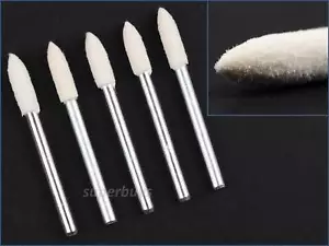 5pcs 4mm Bullet Wool Felt Polishing Bit Cone Buff Rotary Drill Firm 3mm Shank - Picture 1 of 4