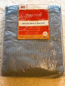Martha Stewart Everyday Vintage Light Blue Twin Acrylic Blanket NEW - Picture 1 of 5