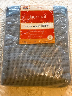 Manta Acrílica Doble Azul Claro Martha Stewart Everyday Vintage NUEVA Foto 1 de 4