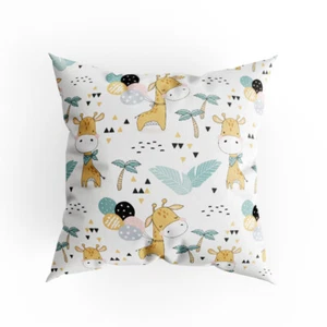 Cushion Cover 40 x 40 cm Unique Full Print Happy Giraffes Design EU Made - Picture 1 of 4