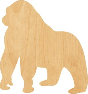 Gorilla Laser Cut Out Wood Shape Craft Supply - Woodcraft Cutout - Picture 1 of 1