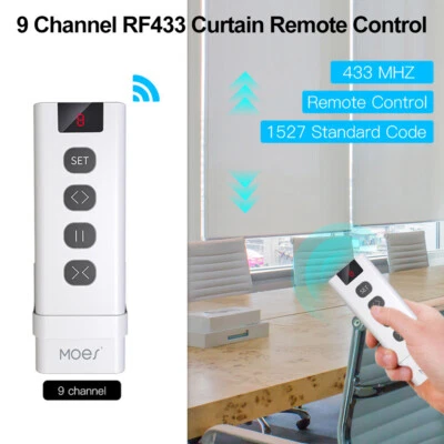 1/9 Channel RF433 Transmitter Remote Control For Roller Blind Curtain Switch - Image 1 of 4