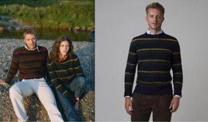 Drake’s Wool Knit Sweater XL Italy Made FW20 Men’s Jumper Blue – Minor Flaw - Picture 1 of 17