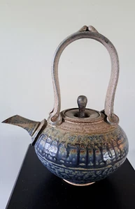Teekanne Handarbeit Studio Art signiert Fitzgerald Keramik Steingut Tea Pot unbenutzt - Bild 1 von 16