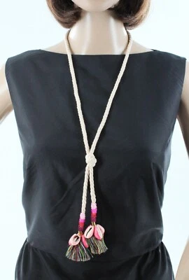 Nuevo Collar de Cuerda Colgante con Concha y Borla Rosa Rebecca Minkoff Etiquetas $88 #RM046 Foto 1 de 3