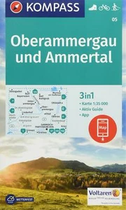 KOMPASS-Wanderkarten: Oberammergau und Ammertal 1:35000 mit Aktiv-Guide und App - Picture 1 of 5