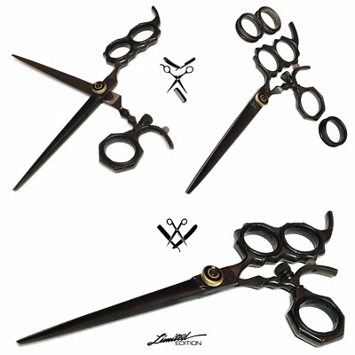 6.5" Pro Level Extra Long Sharp Blade Barbershop Salon Scissors Shears in Black - Image 1 of 4