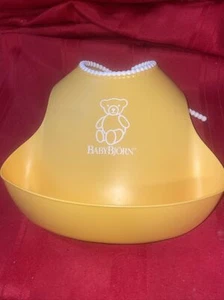 Baby Bjorn Silicone Bib Waterproof BPA Free Soft Plastic Boy Girl YELLOW & WHITE - Picture 1 of 5