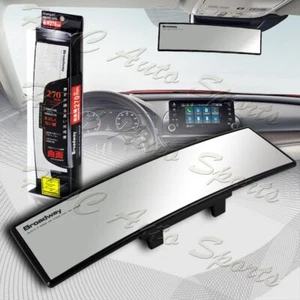 Broadway 270MM Wide Convex Interior Clip On Rear View Clear Mirror Universal 3 - Picture 1 of 5