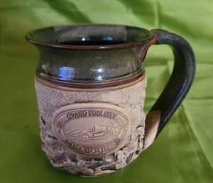 Vintage Blue Forest Pottery Grand Prix City Melbourne Stoneware Australia Made - Picture 1 of 5