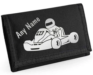 Go Cart Print Personalised Boys Kids Ripper Wallet With Coin Holder, Christmas - Picture 1 of 12