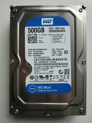 WD Western Digital WD5000AAKX-75U6AA0 Drive 500GB 3.5" HDD Jan 2015 WCC2E - Image 1 of 4