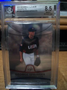 GEORGE SPRINGER 2010 Bowman Platinum Prospects #48 BGS NM-MT+ 8,5 Astros - Foto 1 di 1