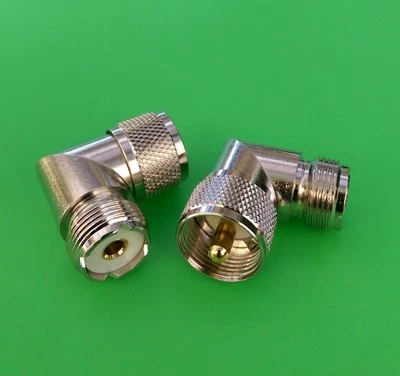 (10 PCS) Right Angle UHF Male PL259 to UHF Female SO239 Connector - USA Seller  - Image 1 of 3