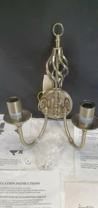 Antik Messing Optik Metall Doppel Wand Kerze Leuchte Leuchte - Bild 1 von 12