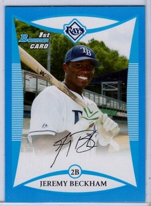 2008 BOWMAN DRAFT BLUE #BDPP23 JEREMY BECKHAM #’D 087/399