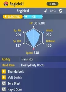 Pokémon Écarlate et Violette 6iv Shiny Max EV Regieleki - Photo 1/1