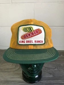 Dekalb K Products Hat Snapback Vtg 80s King Bros. Farm Trucker Mesh USA - Picture 1 of 9