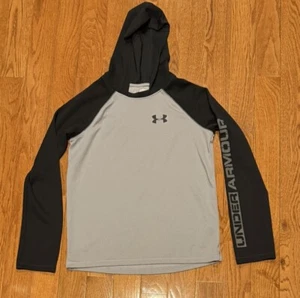 Under Armour Hoodie Pullover Size Youth Boys XL Black/Gray Loose - Picture 1 of 3