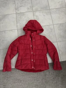 Bitten By Sarah Jessica Parker Womens Red Long Sleeve Hooded Puffer Jacket Large - Picture 1 of 12