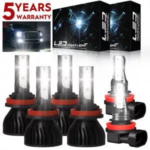 Per Nissan Rogue 2014-2020 6000K Faro LED Faro Alto Basso + Lampadine Fendinebbia P4C - Foto 1 di 18