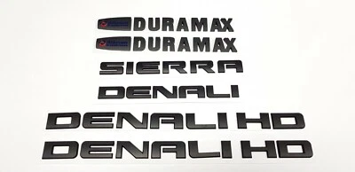 6X 11-19 negro mate GMC Sierra Denali Duramax 2500HD 3500HD letras emblema Foto 1 de 4