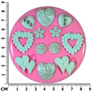 Vintage Victorian Wedding Hearts Silicone Mould by Fairie Blessings - Bild 1 von 5
