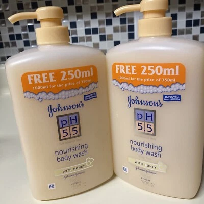 2 Jabón Corporal Nutritivo con Miel Johnson's Baby Ph 5.5 (1000 ml) Foto 1 de 4