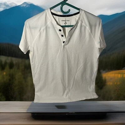 CAMISA PEQUEÑA BLANCA KENNETH COLE Manga Corta 3 Botones Usada Exactamente 2 Horas Foto 1 de 4