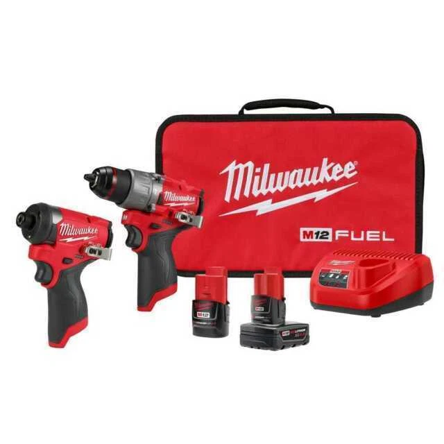 Milwaukee 3497-22 M12 FUEL 12V Cordless Li-Ion 2-Tool Combo Kit w/ 2 Batteries - Image 1 of 1