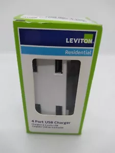 LEVITON USB4PW 4 PORT USB LADEGERÄT WEISS BEWERTET 4,2 A WOHNUNGEN KOSTENLOSER VERSAND a - Bild 1 von 4
