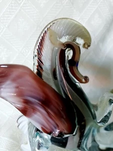 Vtg Mid Century Modern Murano Italian Art Glass Pegasus Winged Horse Rearing - Picture 1 of 10