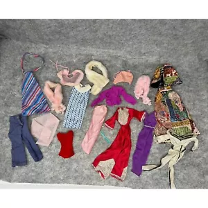 Vintage Barbie Clothing 1960s 1970s Disco Jumpsuit Dresses Shawl Lot - Picture 1 of 8