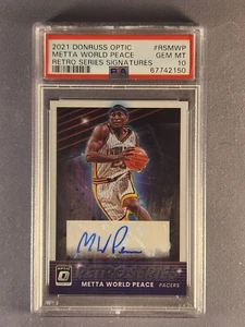 2021-22 Optic Retro Series #RSMWP Metta World Piece Auto /99 PSA 10 - Picture 1 of 2
