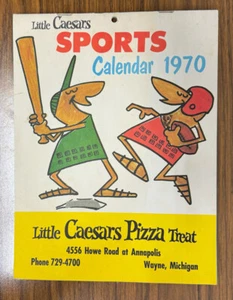 1970 Little Caesars Tasco Sports Calendar Tigers Lions Red Wings - Picture 1 of 3