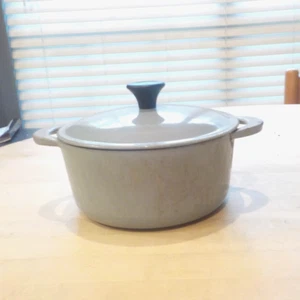 CUISINE ROYAL- 2.5 Qt-Light Blue Dutch Oven Cast Iron Enamel Pot Lid 1980 France - Picture 1 of 21