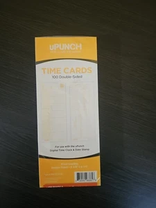 New/Sealed uPUNCH Time Cards- 100 Dbl Sided P/N PKTC1100 Free Ship - Picture 1 of 6