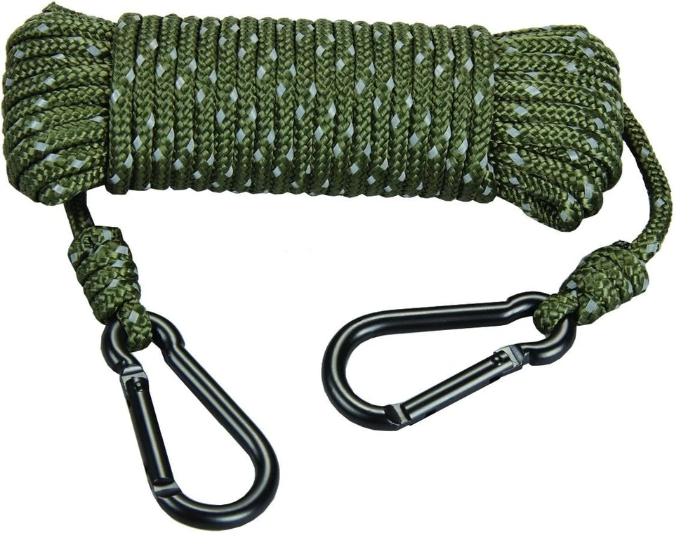Hunters Specialties Reflective Treestand Rope 30' Long W/ Carabiner Clips - Image 1 of 1
