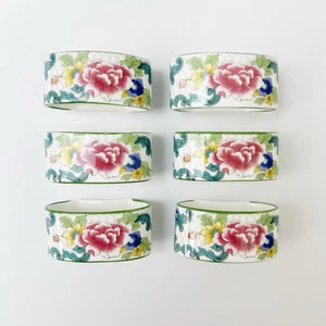 Neuwertiger 6er Set Serviettenringe 1981 Royal Doulton England Floradora grün TC 1127 - Bild 1 von 9