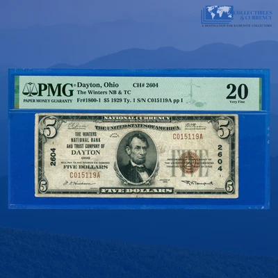 1929 $5 National Bank & Trust Company COLUMBUS, OH, Charter #7621, PMG VF 20 - Image 1 of 3