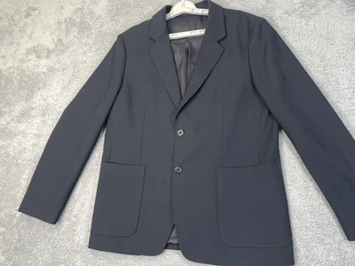 Blazer Uniqlo U Para Hombres Mediano 42R Negro Mezcla de Lana Dos Botones Tareas Chaqueta Foto 1 de 4