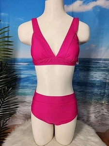 Nwt Cupshe Womens Two Piece Swimsuit Size Medium Pink Color. - Picture 1 of 5