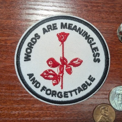 Depeche Mode Patch Violator Rose Goth Synthpop Darkwave Embroidered Iron On 3 - Image 1 of 3