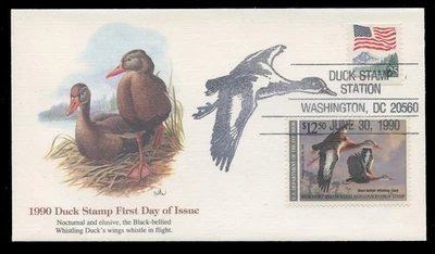 FEDERAL DUCK HUNTING STAMP FIRST DAY COVERS - RW57 - 1990 - BLACK-BELLIED DUCKS - Image 1 of 2