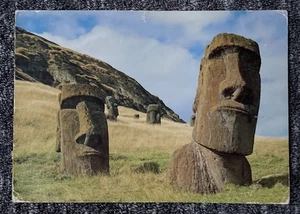 RAPA NU-ISLA DE PASCUA - OSTERINSEL MOAI 1993 Vintage Tiki POSTKARTE - Bild 1 von 14