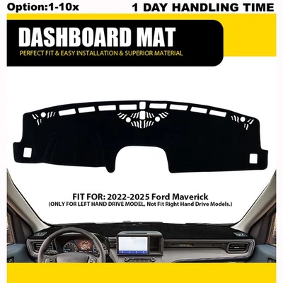 Alfombrilla para tablero Ford Maverick 2022 2023 2024 2025 alfombrilla para tablero alfombrilla negra Foto 1 de 4