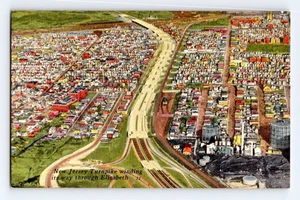 1940'S. NEW JERSEY TURNPIKE WINDING THROUGH ELIZABETH, NJ. POSTCARD XZ31 - Picture 1 of 2