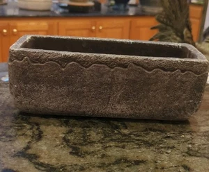 BONSAI SUCCULENT RECTANGULAR FOOTED PLANTER POT BLACK GLAZED OUTSIDE - Picture 1 of 10