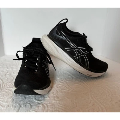 Zapatillas deportivas para mujer ASICS GEL-Nimbus 25 negras/blancas talla 6 Foto 1 de 4
